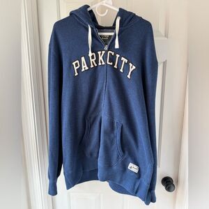 Roots Canada Park City Zip Up Blue Hoodie Sweatshirt Jacket Women's Size XXL